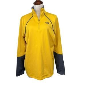 The North Face Womens Yellow 1/4 Zip Pullover L Long Sleeve Outdoor GORPCORE